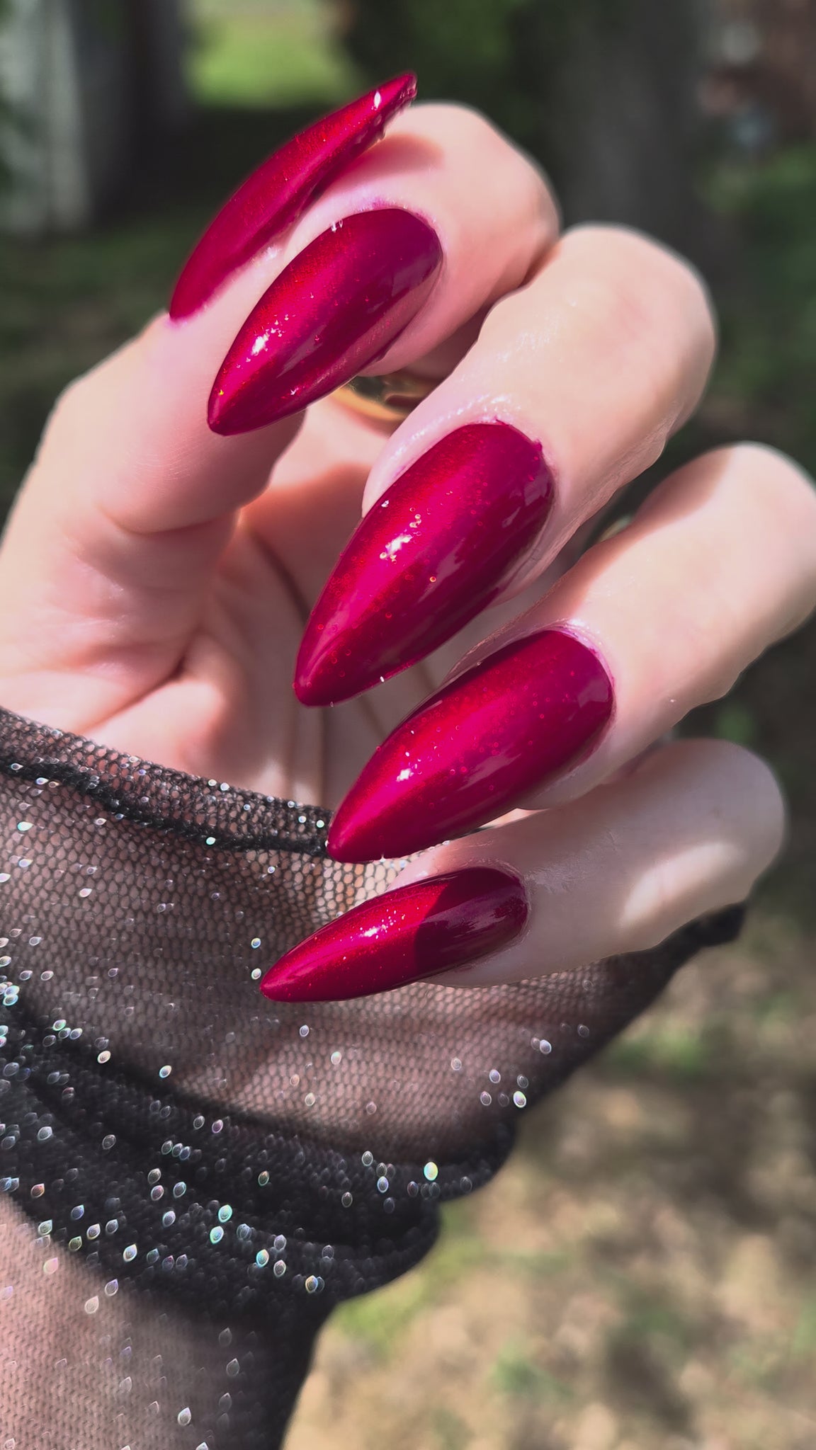 Cardinal in the Snow | Classic Red Shimmer Nail Polish| Minx Magic